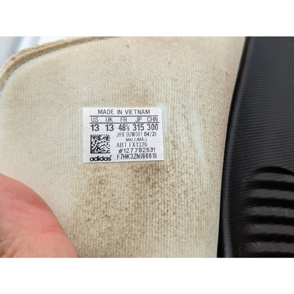 adidas Men\'s Alphabounce Slides - White Black FX1326 Basketball Slippers Sz 13 main image 5